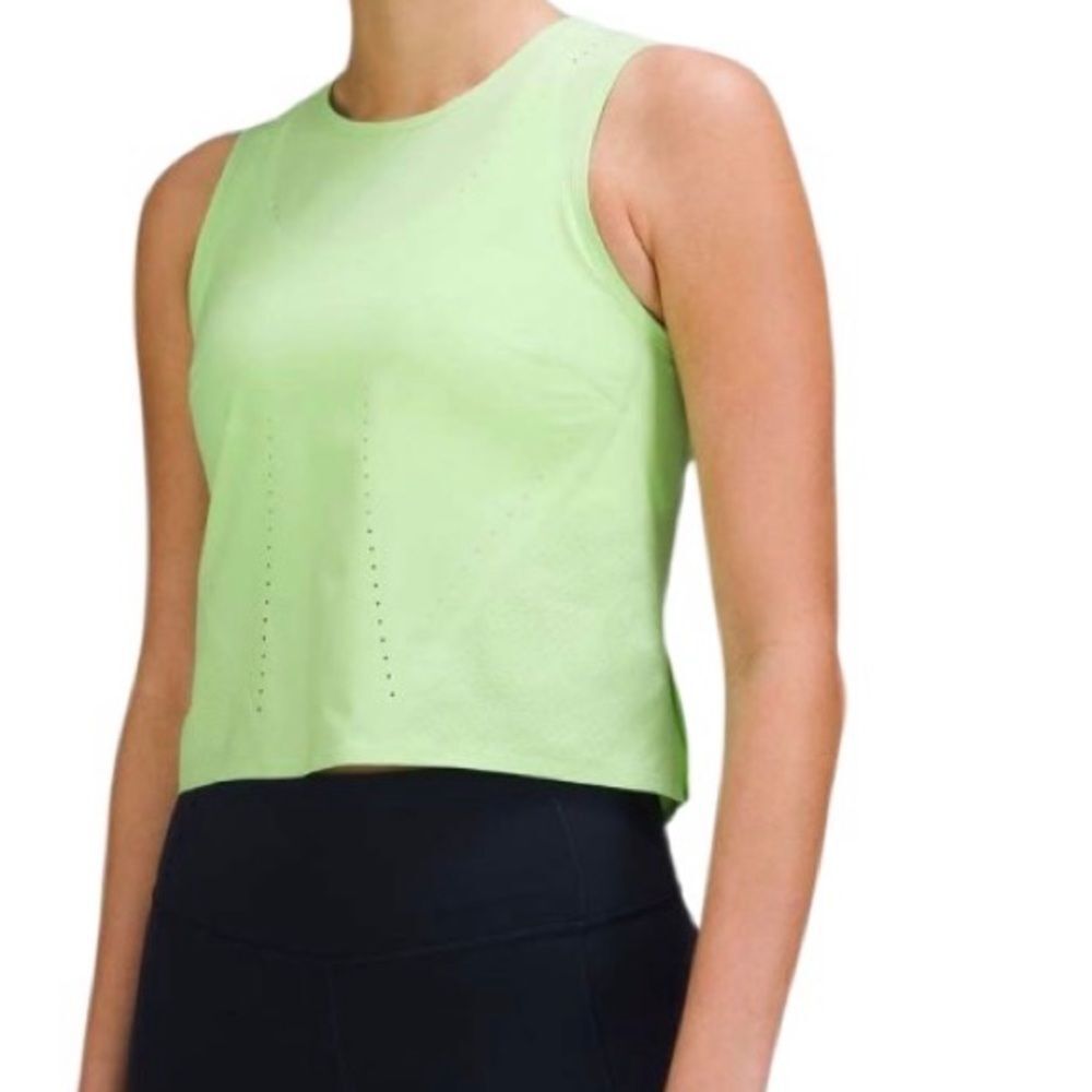 Lululemon Swift Ventilated Running Tank Top Scream Green Light Size 4 Tank